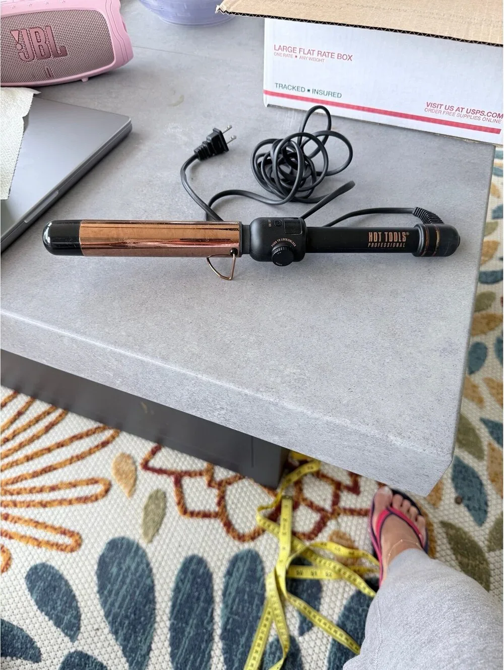 Hot Tools Professional 1 1/4” Curling Iron Rose Gold Black Tested Works